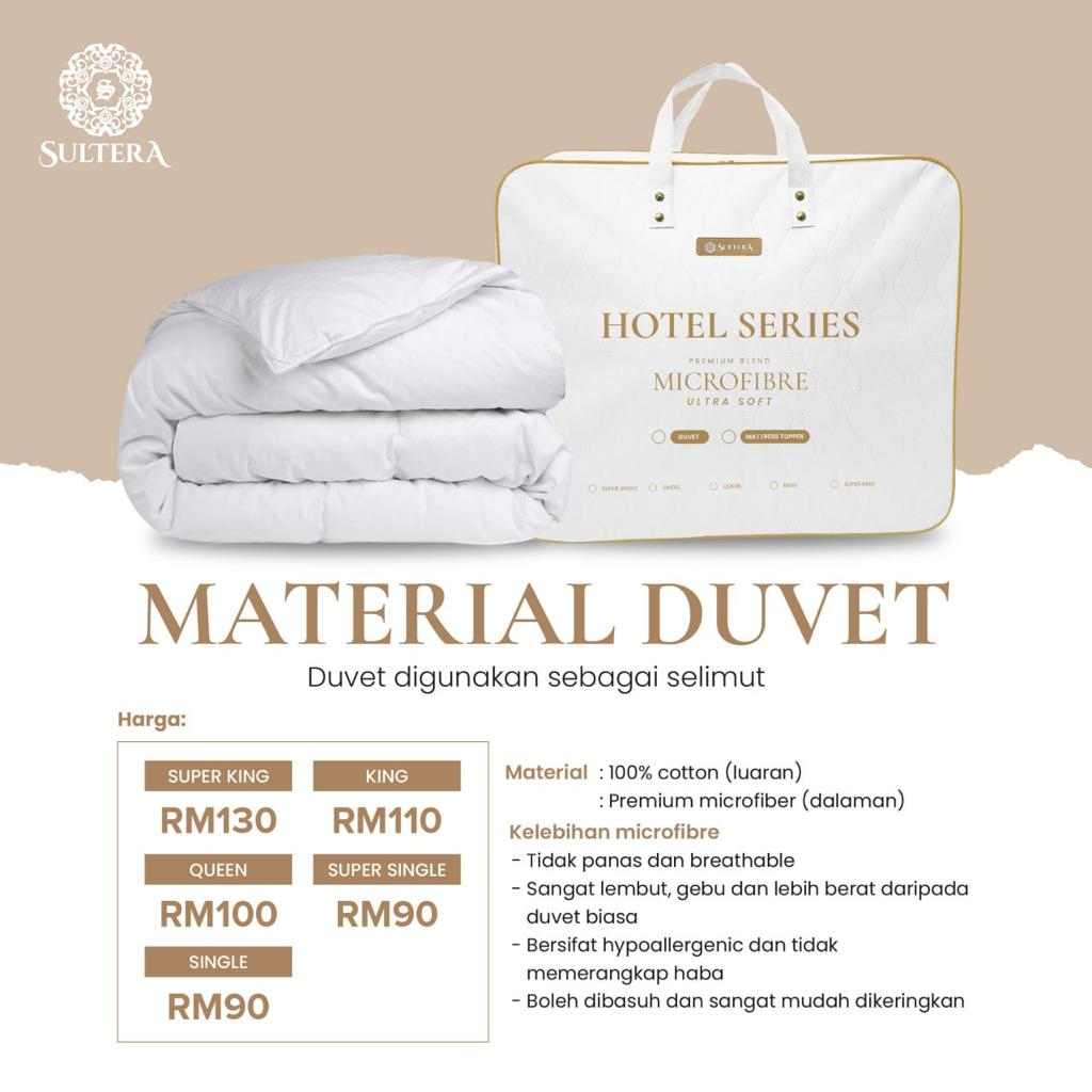 DUVET SULTERA | THE SULTAN KUALITI HOTEL 5 BINTANG 🔥 ขนาด : คิง / ราชินี 🔥 !! 🔥