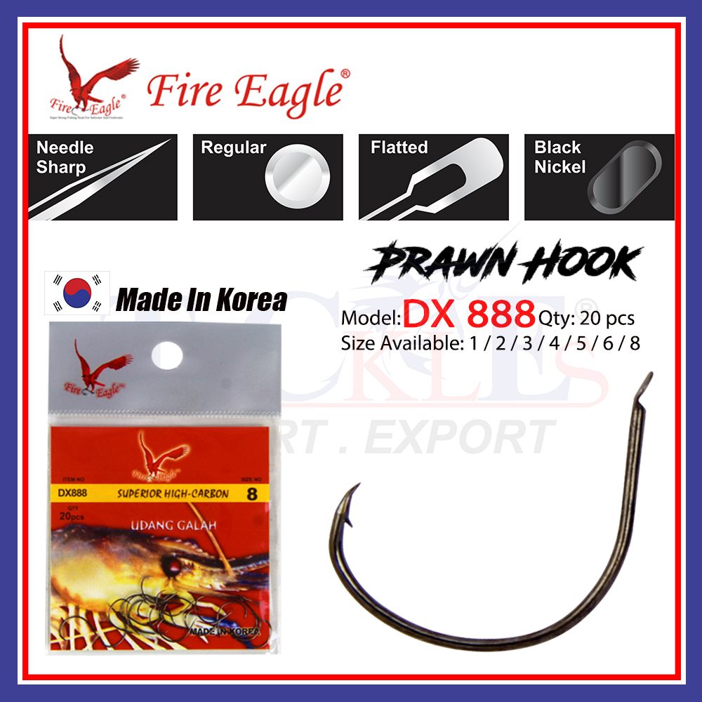 20s Fire Eagle Prawn Hook DX 888 Prawn Hook / Udangalah Hook