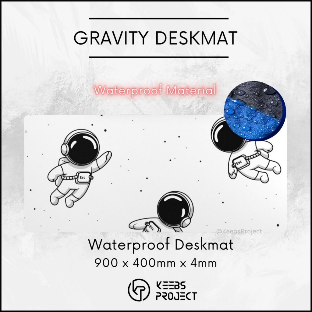 แผ่นรองเมาส์ Gravity Astronaut (900 มม. x 400 มม. x 4 มม.) – แผ่นรองเมาส์กันน้ํา / แผ่นรองเมาส์