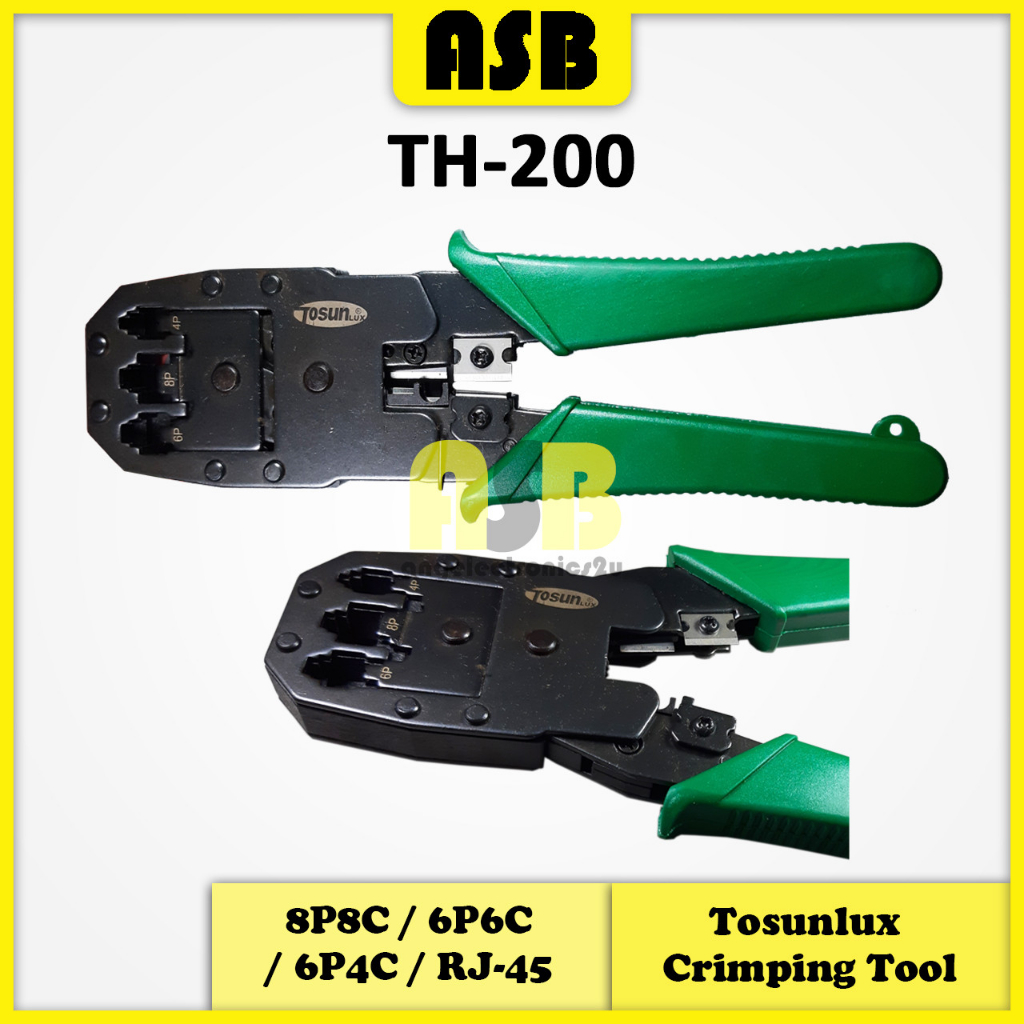 (1 ชิ้น) Tosunlux TH-200 8P8C / 6P6C / 6P4C / RJ-45 Crimping Tool / Alat Kelim ( 574003732 )