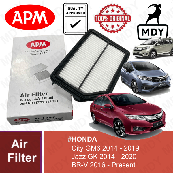 APM กรองอากาศ Honda City T9A GM6 / Jazz T5A GK / BR-V BRV 2014~ AA-10305 17220-55A-Z01 17220-55A-000