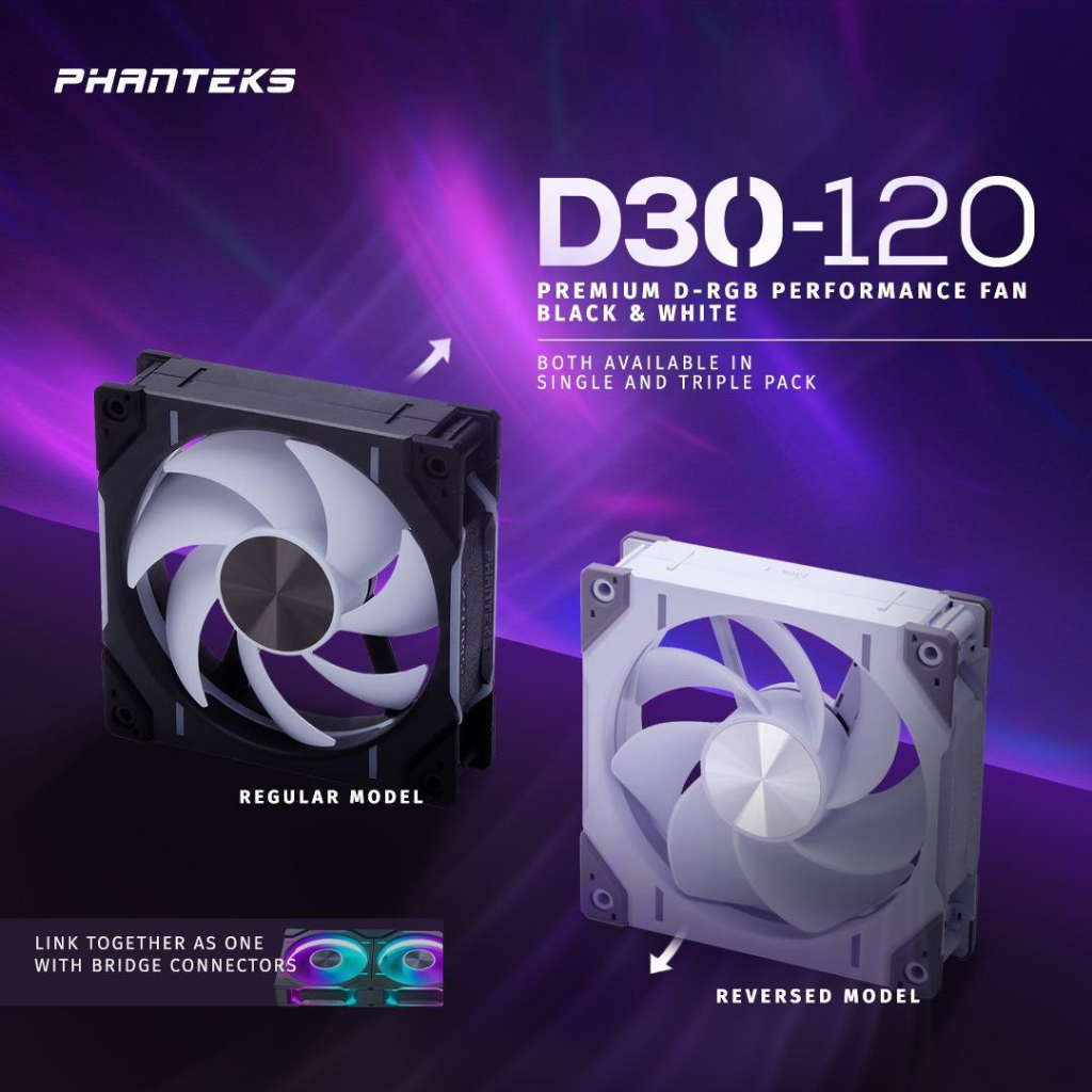 PHANTEKS D30-120 DRGB 120mm PWM Performance Fan Case Fan