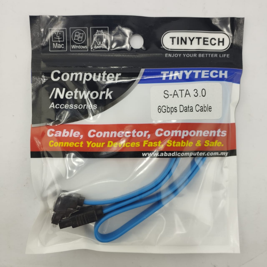 สายเคเบิลข้อมูล Tinytech Sata 3 6 Gb/s | สาย Sata III สําหรับ SSD/HDD/CD Driver / CD Writer - ใหม่