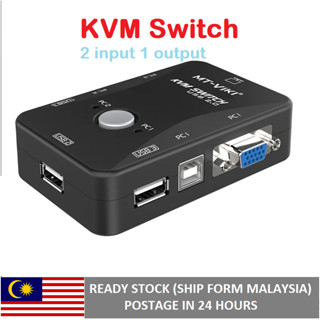 สวิตช์แยก VGA USB2.0 KVM 2 พอร์ต VGA KVM 2 พอร์ต MT-VIKI