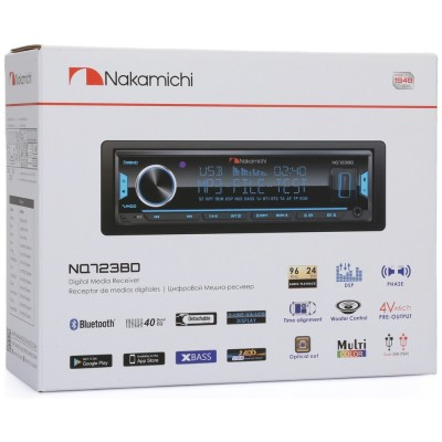 NAKAMICHI Nakamiichi NQ723BD 1 DIN รถวิทยุสเตอริโอบลูทูธรองรับ USB AUX ในจูนเนอร์วิทยุ FM สเตอริโอพร
