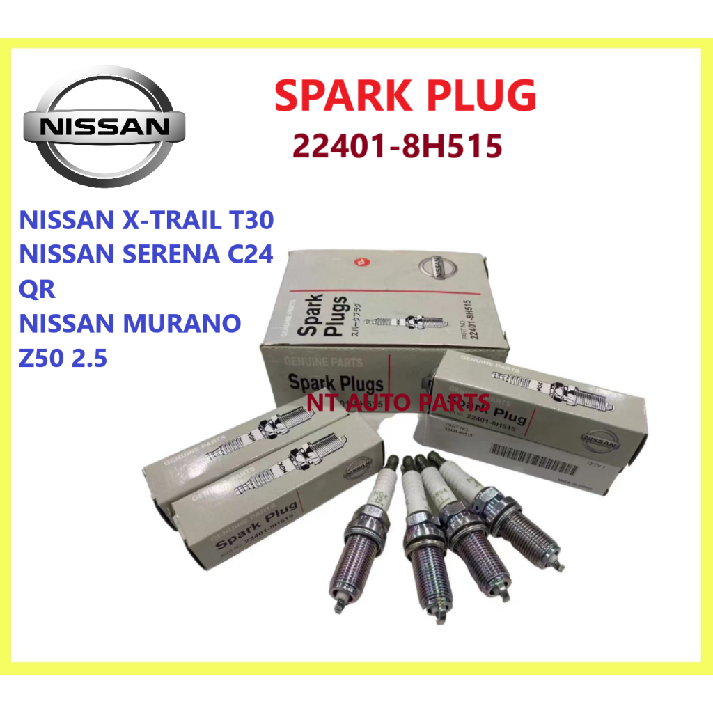 NISSAN SPARK PLUG 22401-8H515 สําหรับ Nissan X-TRAIL T30 / Serena C24 QR/ Murano Z50 2.5