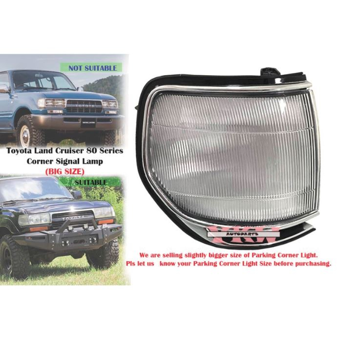 ซ้าย/ขวา Toyota Land Cruiser 80series FJ80 LC80 HJ80 BJ80 HZJ80 HDJ80 CHROME มุมสัญญาณโคมไฟสัญญาณ La