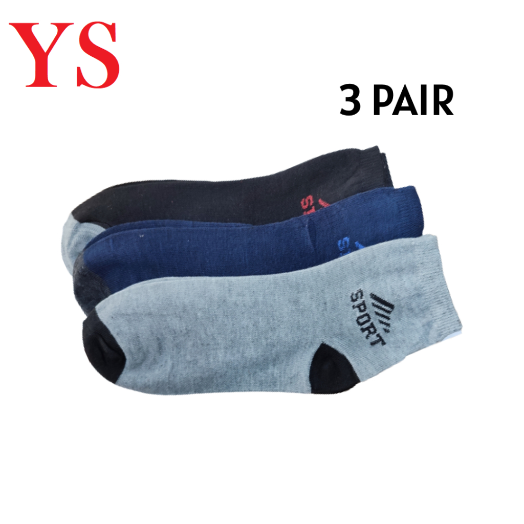 Bamboo Sport Stocking Long Stocking Sukan Panjang 3 คู่