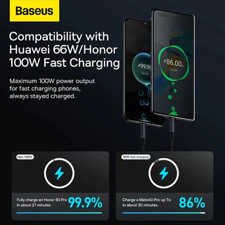 Baseus Minimalist Series 100W สาย USB to Type C สําหรับ Huawei Honor Super Charge