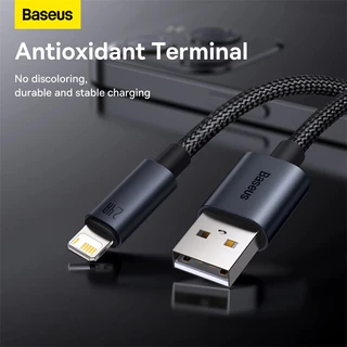 Baseus Minimalist Series สายชาร์จเร็ว USB 2.4A ถ่ายโอนข้อมูลความเร็วสูง แบบถัก ยาว 1.2 ม. สำหรับสมาร์ทโฟนและแท็บเล็ต