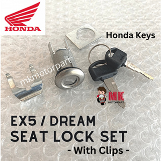 (ไต้หวัน) Honda EX5, Dream SEAT LOCK Set พร้อมคลิป / Kunci Cushion Tempat Duduk * HONDA Key *