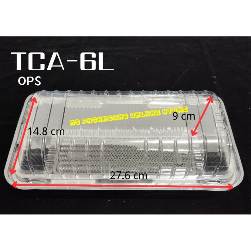 TOLI OPS Clamshell TCA-6L -50 ชิ้นถาดพลาสติก .ถาดอาหารบรรจุภัณฑ์แบบใช้แล้วทิ้ง
