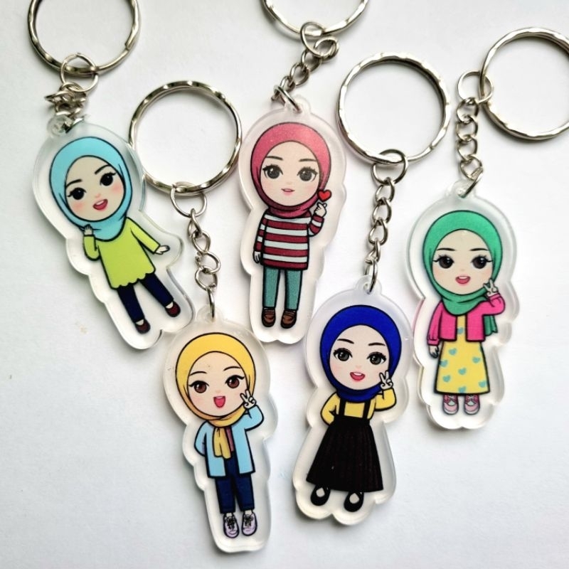 พวงกุญแจอะคริลิก (CUTE HIJAB GIRL) 1 ชิ้น