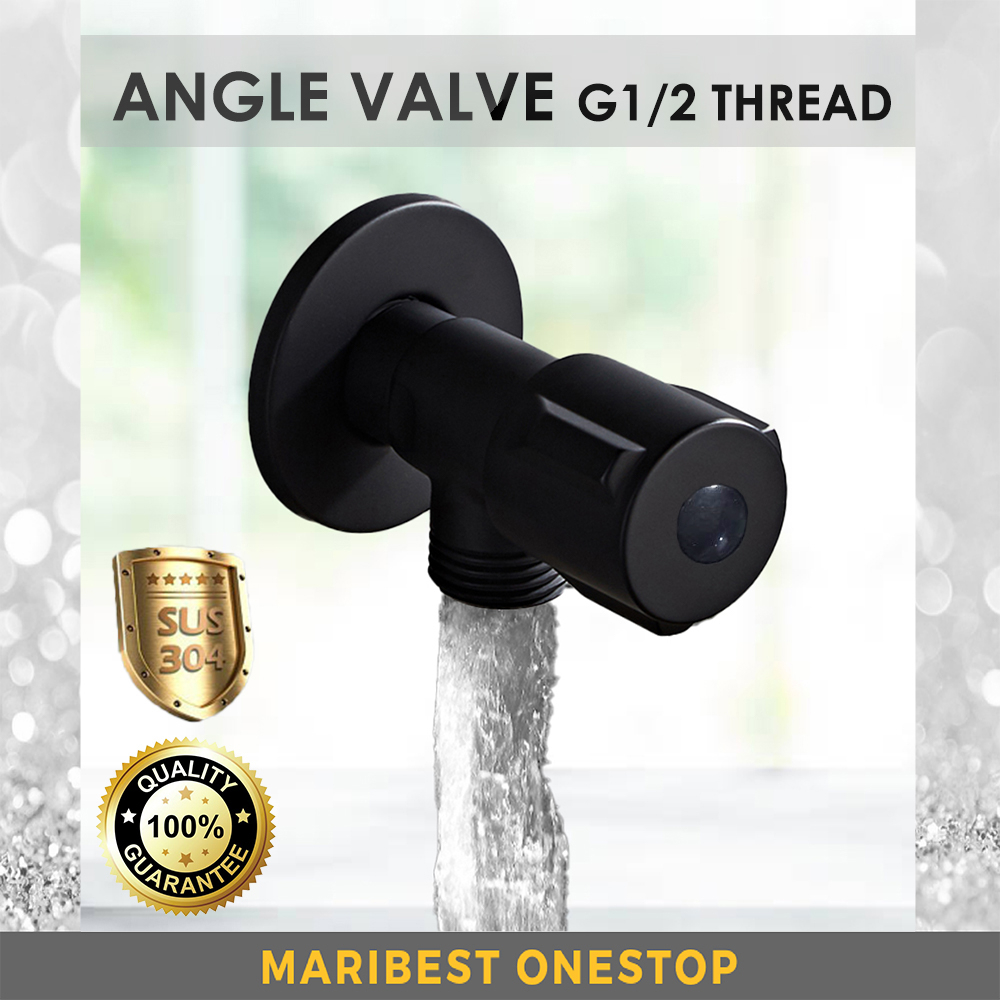 304299 SUS304 สแตนเลสสีดํา OXIDE KITCHEN BATHROOM FAUCET วาล์วมุม G1/2 การผลิตน้ํา