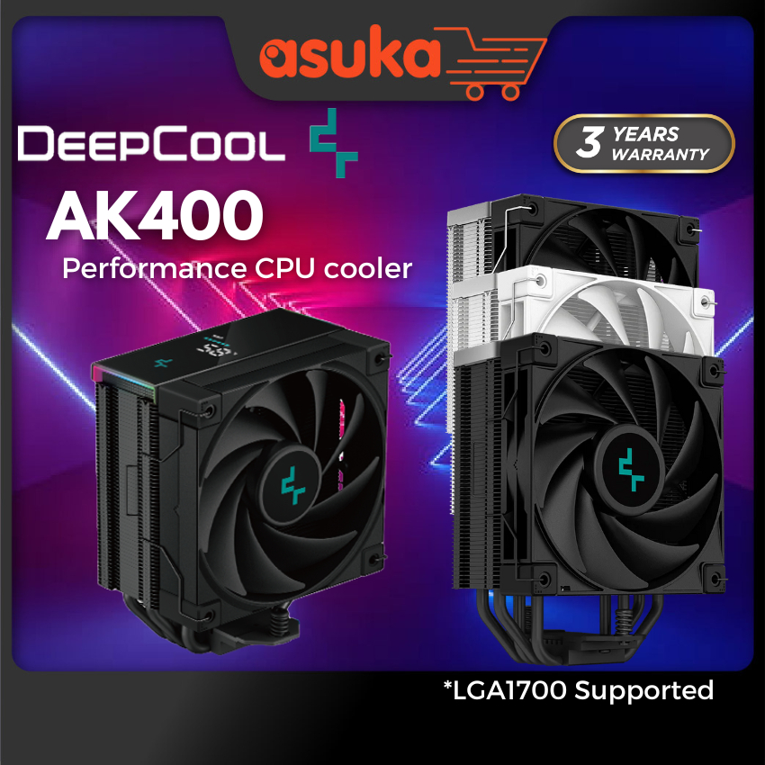 คูลเลอร์ซีพียูประสิทธิภาพ Deepcool AK400 (Digital Black White Zero Dark)