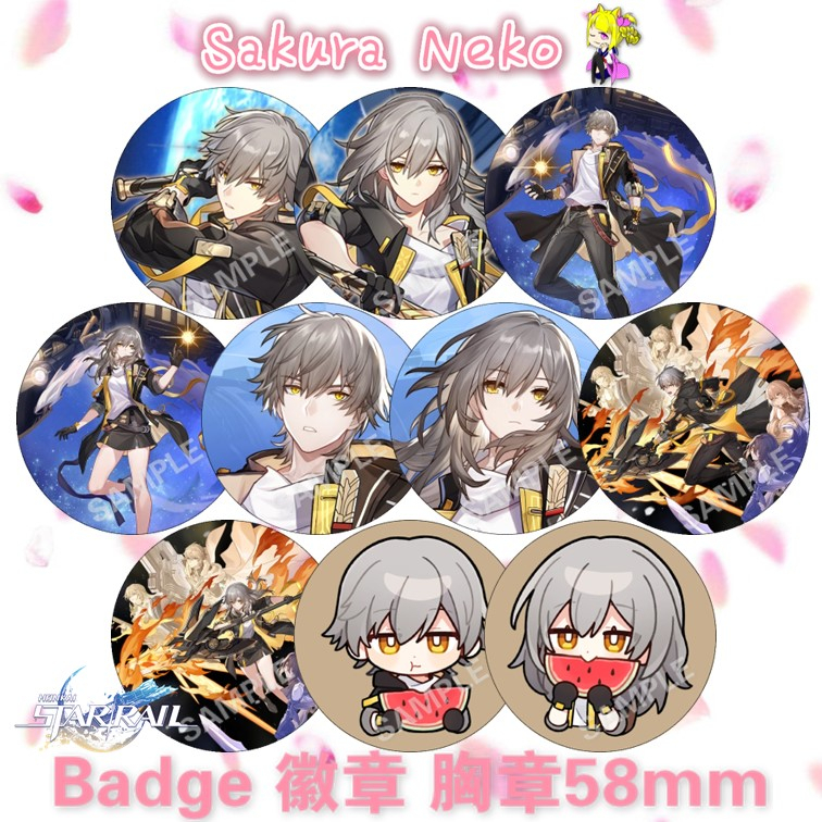 Honkai Star Rail Star铁 Chuanwei Caelus Stelle Trailblazer เริ่มต้นเกมป้ายปุ่มอะนิเมะ 动漫
