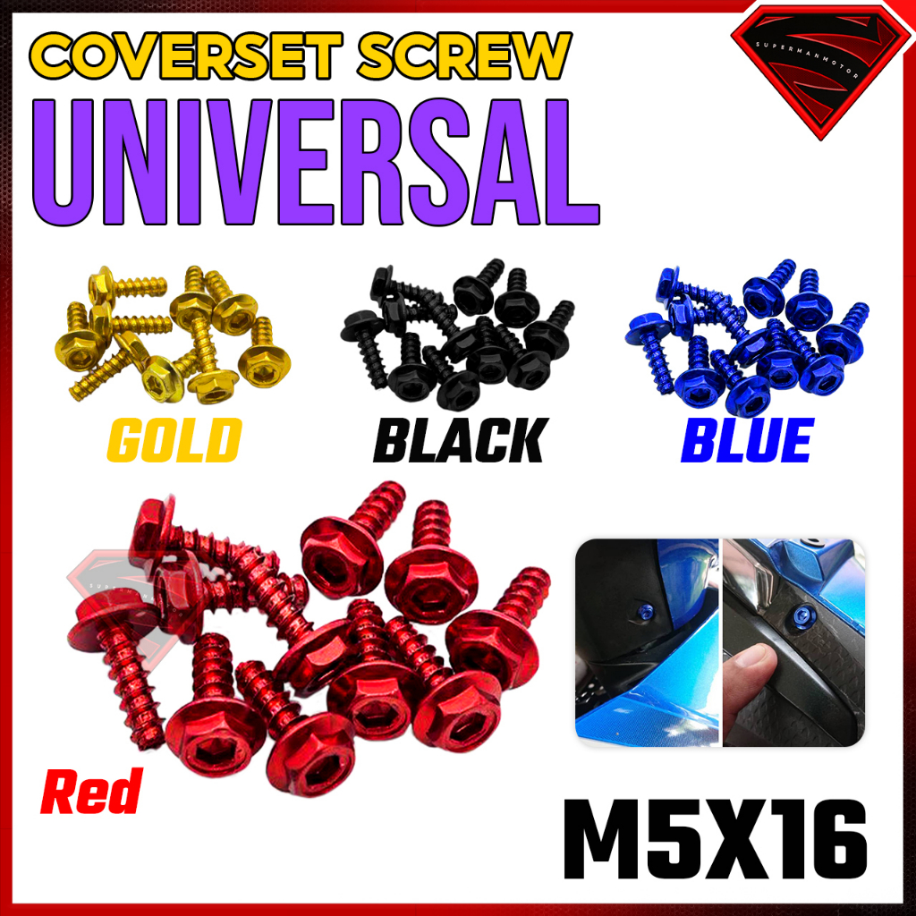 1 ชุดฝาครอบ BIJI SCREW BODY SKRU COVER ชุด M5X16 / M5X15 TRADE KASAR UNIVERSAL Y15ZR Y16ZR LC135 SRL