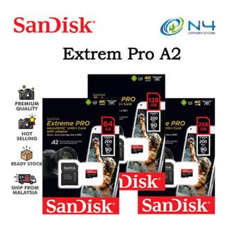 การ์ดหน่วยความจํา SanDisk Extreme Pro A2 Max.200MB/s Micro SD 64GB 128GB 256GB