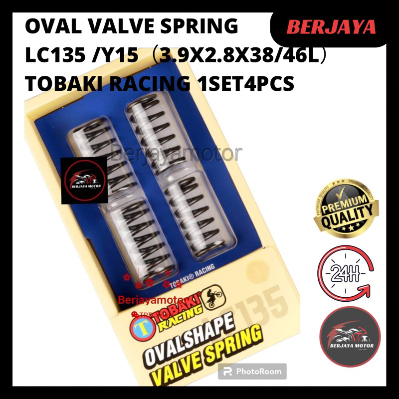 สปริงวาล์วรูปไข่ Lc135 /Y15(3.9x2.8x38/46L)Tobaki Racing 1set4pcs
