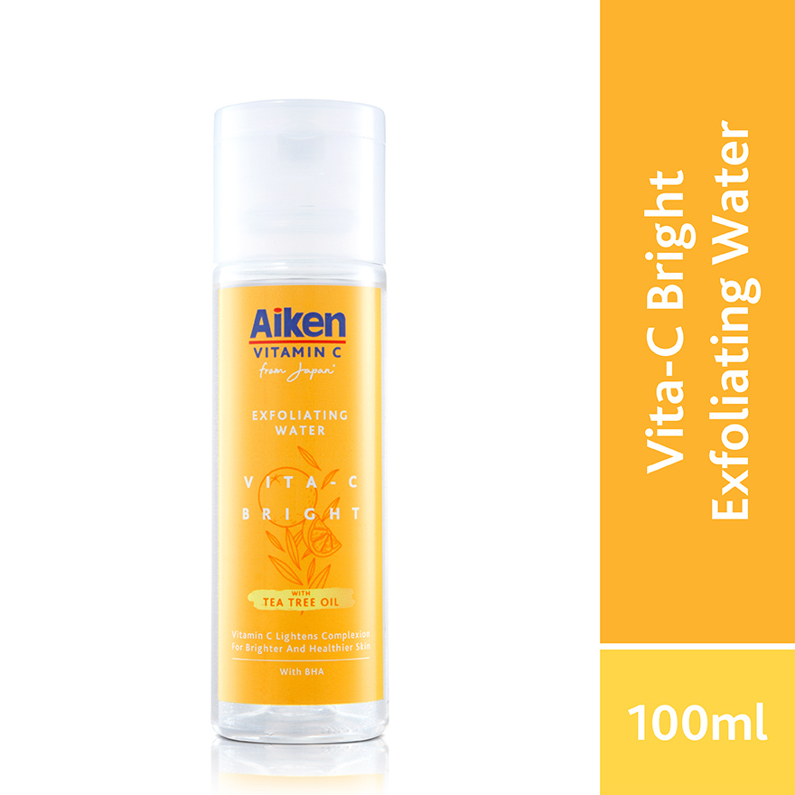 Aiken Vita-C Brightening Exfoliating Water น้ําขัดผิว 100 มล. ลบสิวเสี้ยน สิวหัวดํา และสิวหัวขาว