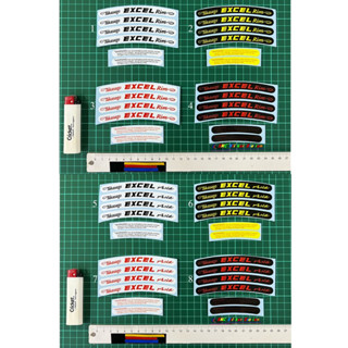 สติกเกอร์ติดขอบล้อมอเตอร์ Takasago excel Rim taksago excel Asia (ชุดพร้อมคําเตือน) พิมพ์ลาย Laminated taksago excel