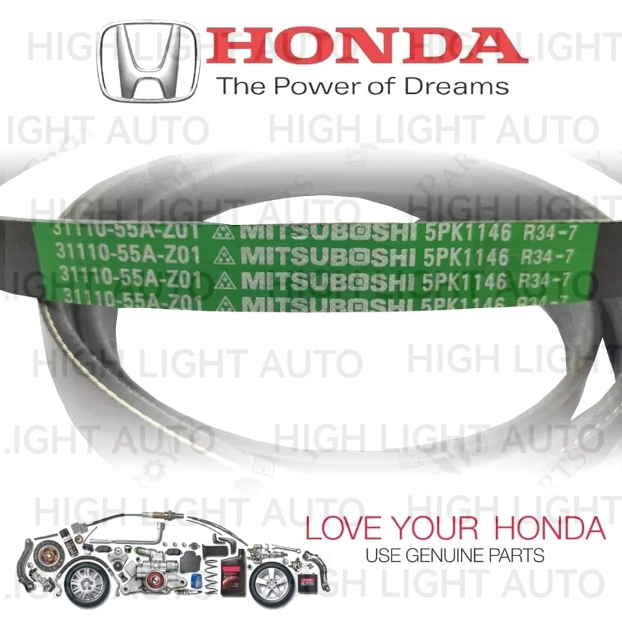 สายพานพัดลมฮอนด้า 31110-55A-Z01 สําหรับ Honda City GM6 T9A Jazz T5A - 5PK1146 ( 5PK1145 / 5PK1150 )