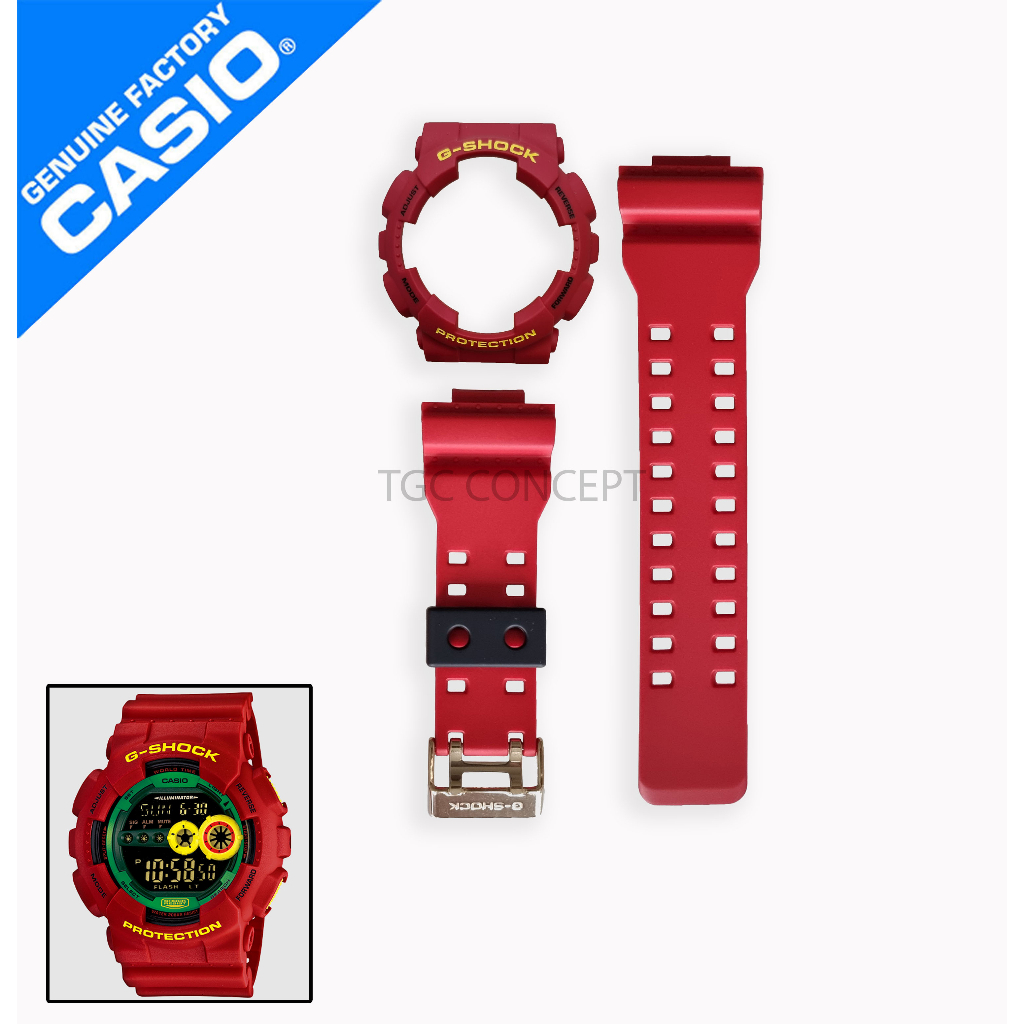 Band Bezel อะไหล่ G-shock GD-100RF-4 GD100RF-4 GD-100 GA-110 สายรัด Rastafarian 17 วัน