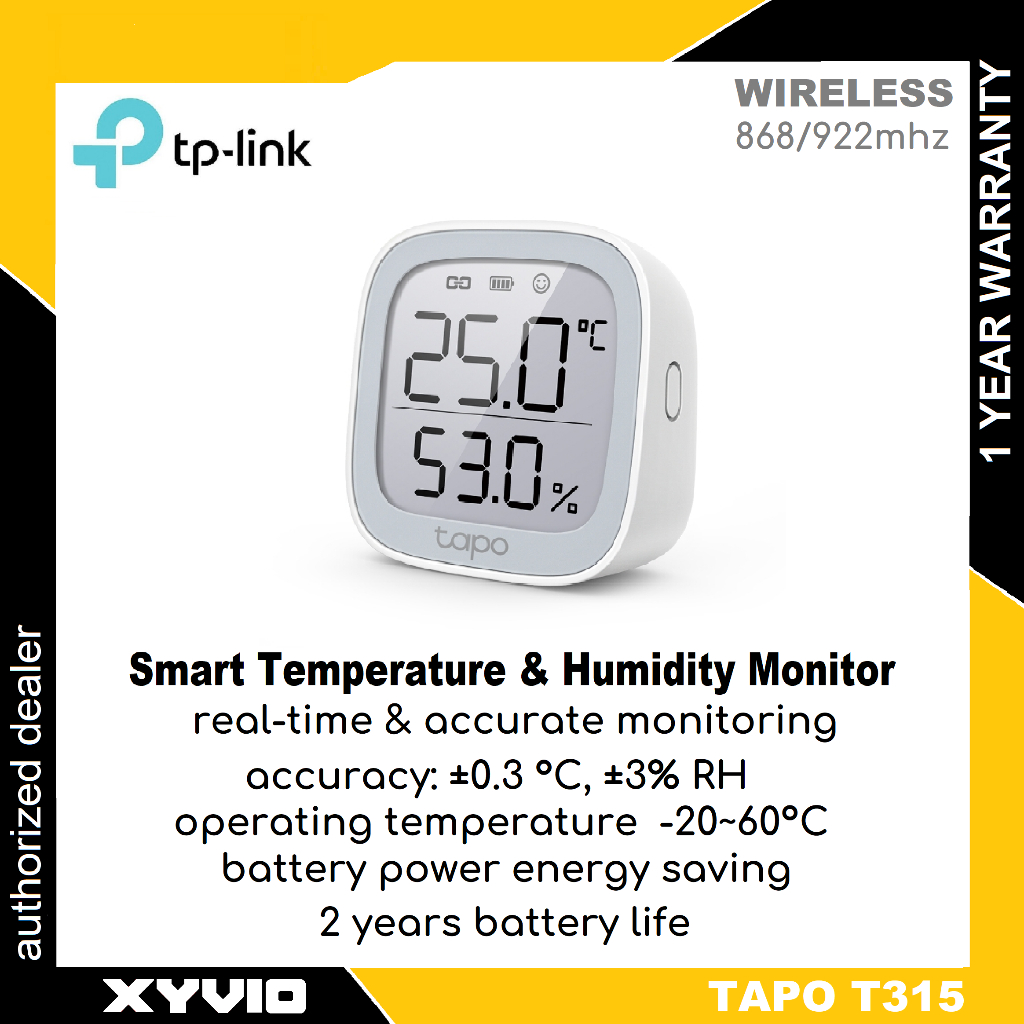 TP-LINK TAPO T315 Tapo เครื่องวัดอุณหภูมิและความชื้นอัจฉริยะ ( Tapo T310 / T100 / H100 / T110 Series