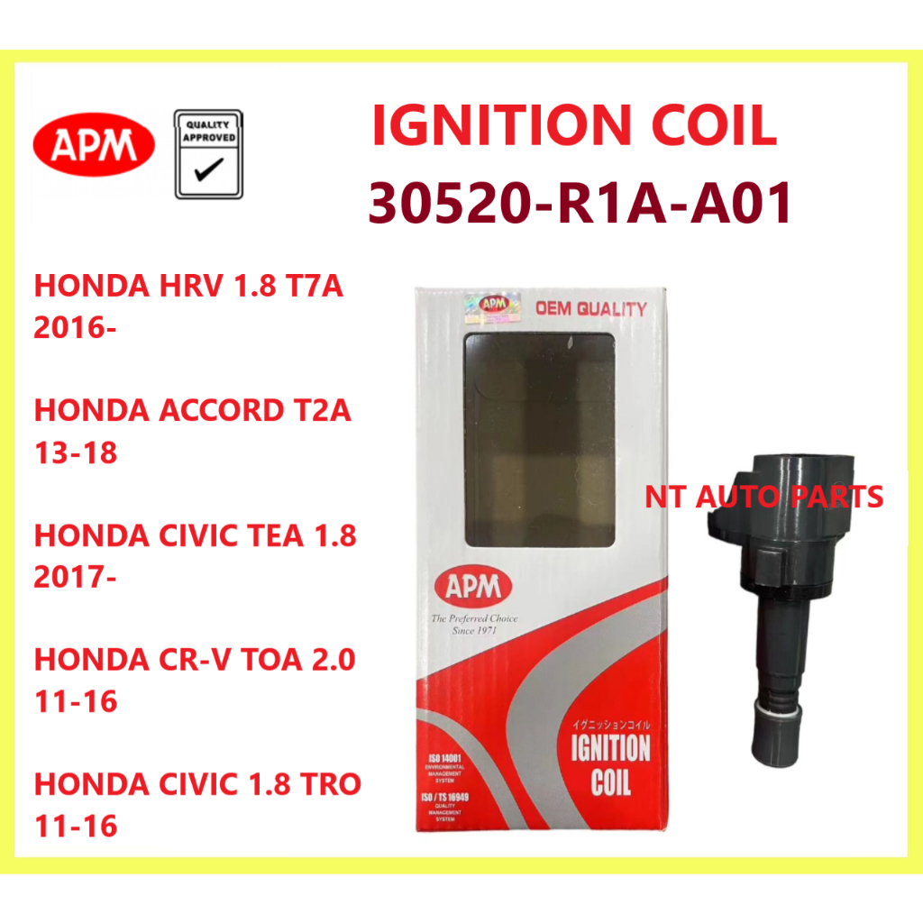 APM HRV 1.8 T7A ACCORD T2A CIVIC TEA 1.8 CR-V TOA 2.0 CIVIC 1.8 TRO IGNITION PLUG COIL (30520-R1A-A0