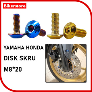 แผ่นดิสก์หน้า ไทเทเนียม M8*20 สําหรับ YAMAHA HONDA UNIVERSAL Diskru Y15 RS150 SRL115 LC135 VF3i RFS150 1 ชิ้น