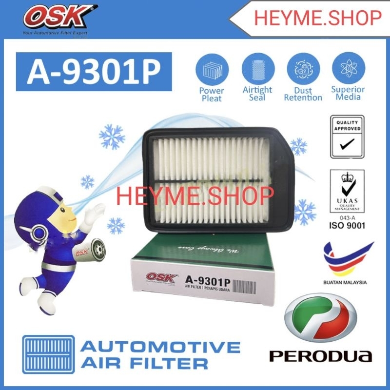 OSK A-N9301 P ไส้กรองอากาศ AXIA 2017,BEZZA 1.0CC A-N9301P