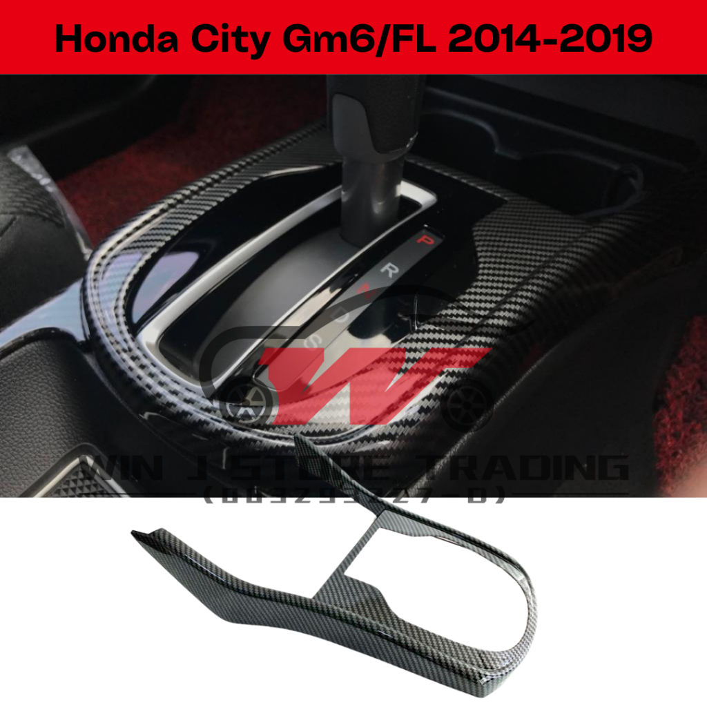 ใหม่ ฝาครอบแผงเกียร์ คาร์บอนไฟเบอร์ สําหรับ Honda City Gm6 FL 2014-2019