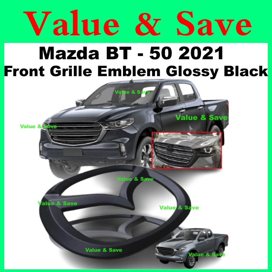 กระจังหน้าคาร์บอนไฟเบอร์ สีดํามันวาว สําหรับ Mazda BT-50 2011-2023 BT50