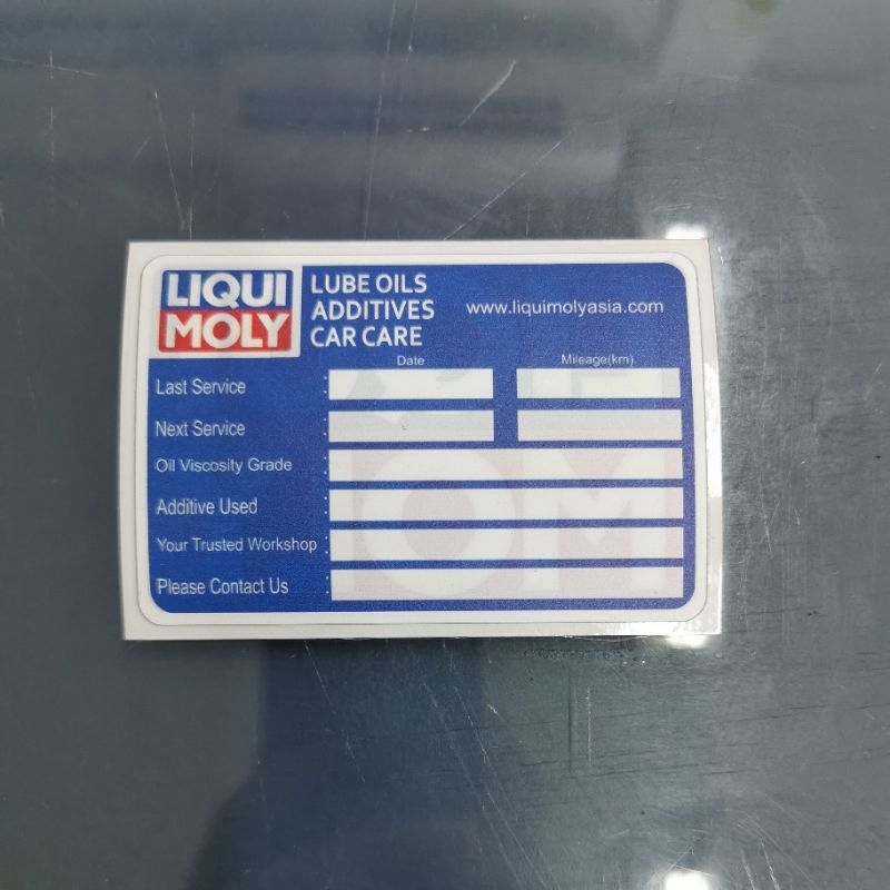 สติ๊กเกอร์ LIQUI MOLY MILEAGE SERVICE REMINDER