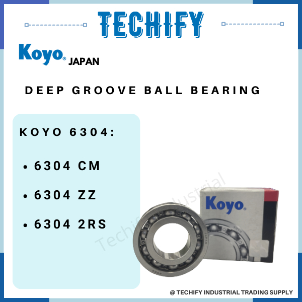 KOYO 6304 OPEN / ZZ / 2RS DEEP GROOVE BALL BEARING