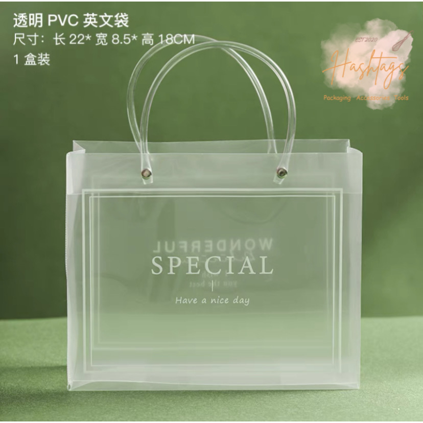 PP tote bag Frosted Pvc PP bag, Doorgift bag, Bag Transparent bag