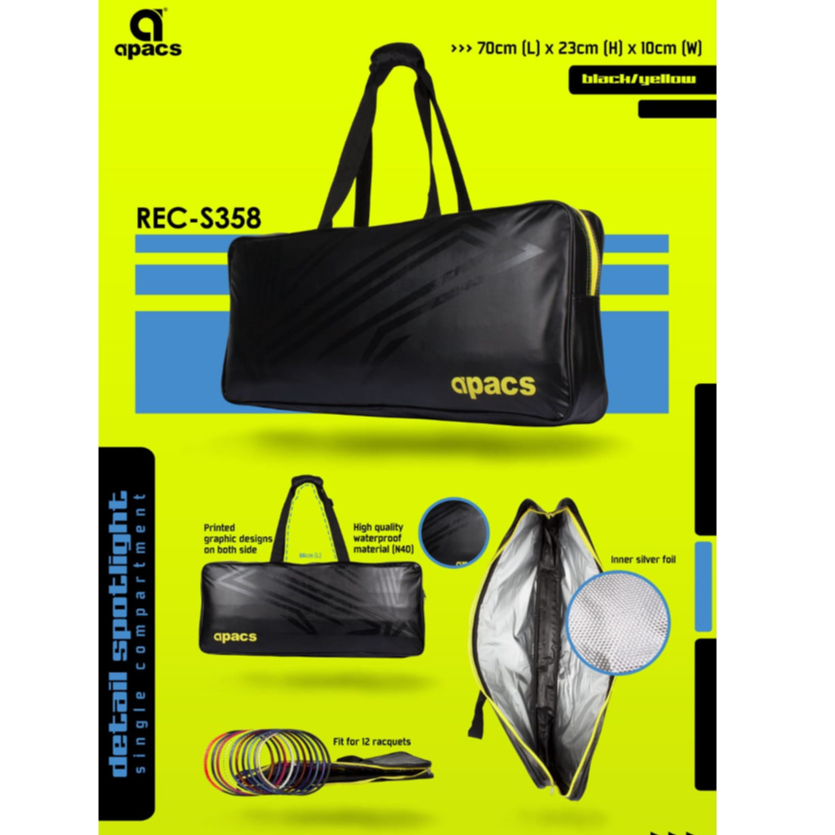 กระเป๋าแบดมินตัน APACS Cover REC-S 358