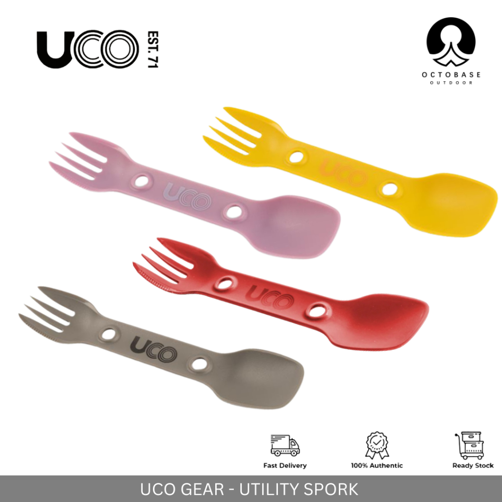 Uco GEAR - UTILITY SPIRK SPOON FORK 2 IN 1 ชุดสําหรับการตั้งแคมป์กลางแจ้งการเดินป่า PICNIC SURVIVAL