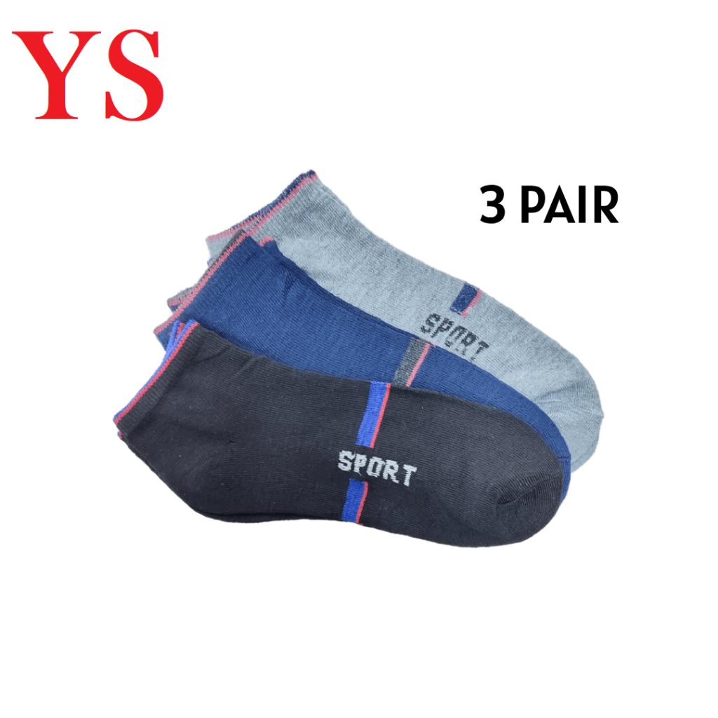 Bamboo Sport Stocking Short Stocking Sukan Pendek 3 คู่