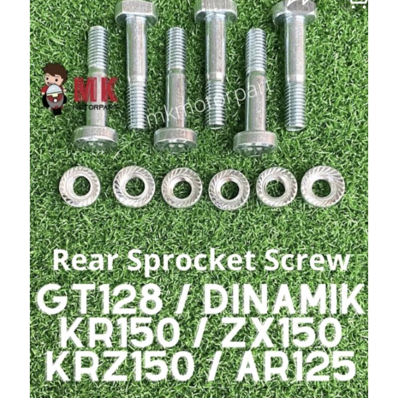 KAWASAKI KR150 / GT128 REAR SPROCKET BOLT SET SKRU SPOCKET BELAKANG AR128 KR-150 KR 150 KR150 GT-128