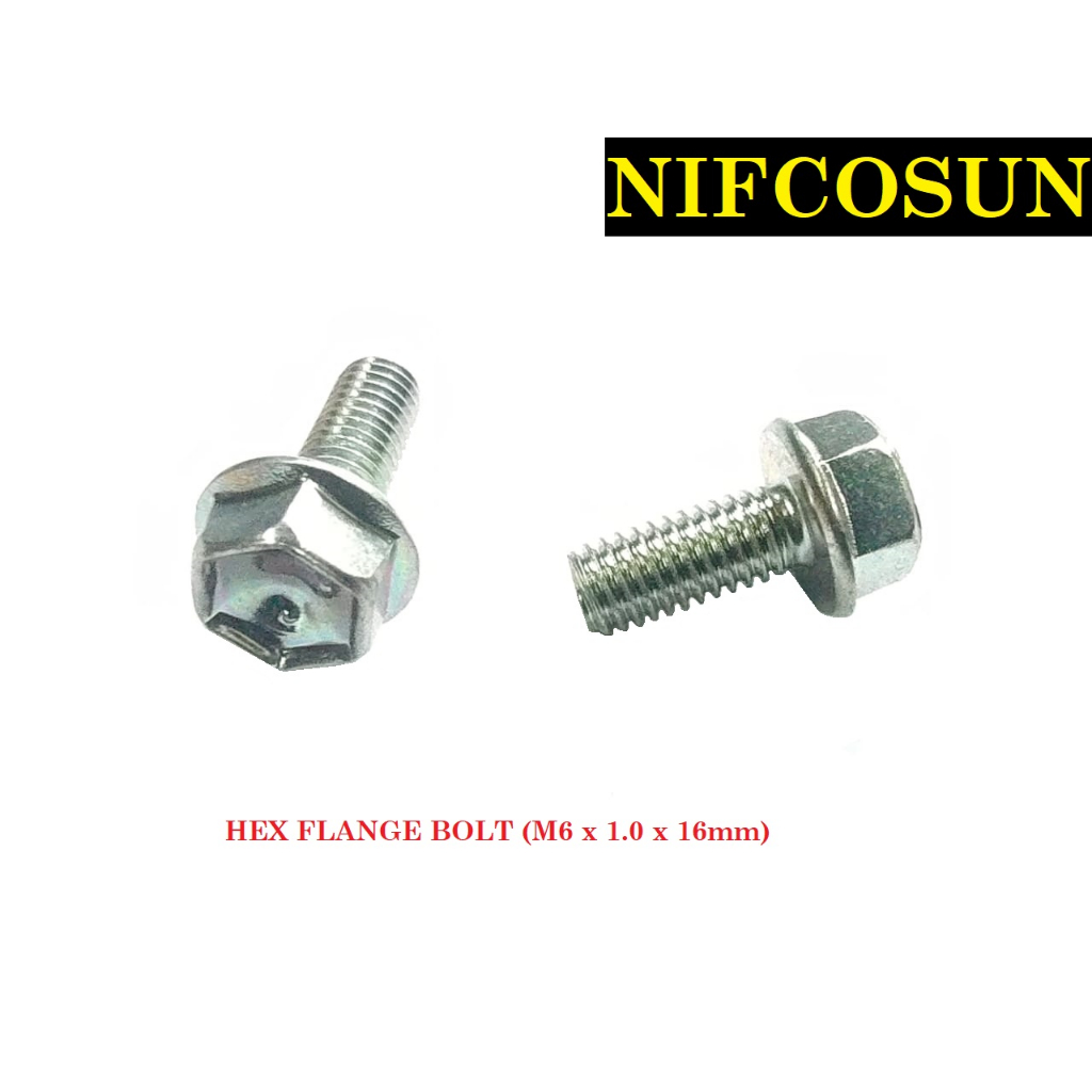สายฟ้า HEX FLANGE (M6 x 1.0 x 16mm)