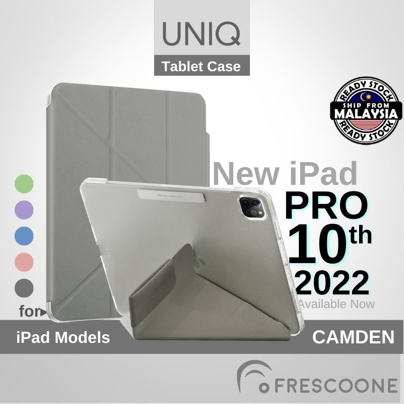 Uniq CAMDEN Flip Case อเนกประสงค์ขาตั้งฝาครอบกันกระแทกสําหรับ iPad 10 10.9 / Pro 11 2022 2021 / Air 