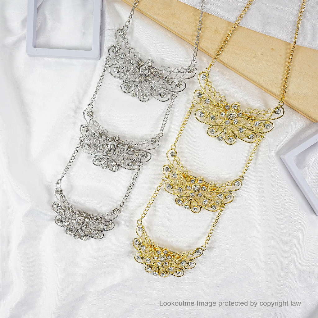 เข็มกลัด Pin Doh Kebaya Dress Luxury Chain เข็มกลัด Nyonya Gold สร้อยคอเงิน Muslimah แฟชั่น ราคา ถูกที่สุด ดีลบีเคเค แกลเลอรีภาพที่ 3