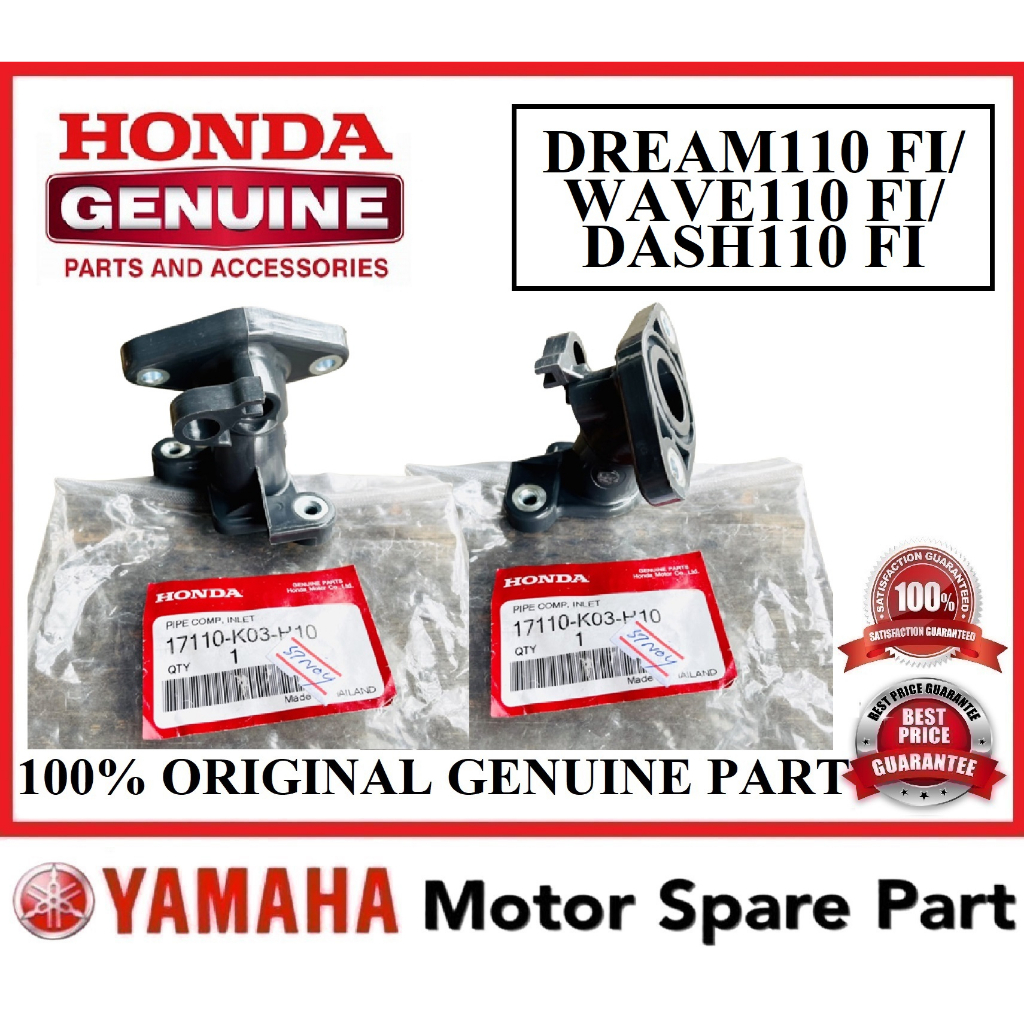 HONDA DREAM110 FI / WAVE110 FI / DASH110 FI INTAAKE PIPE 0 17110-K03-H10 MANIFOLD THROTTLE BODY DREA