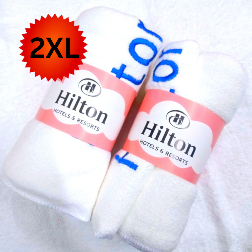 2XL Tuala Hilton Extra LargE 100% ดูดซับน้ํา ผ้าเช็ดตัวโรงแรม Resort ไมโครไฟเบอร์ Soft Serap air