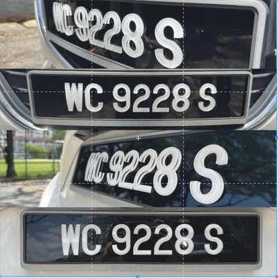 ดีไซน์ใหม่ (รหัส: L68~LK2)CURVE Nombor Kereta 3D Krystal / Number Rumah / Number Meja / Number offic