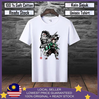 เสื้อยืด ผ้าฝ้าย 100% พิมพ์ลาย Tanjiro Demon Slayer Baju สําหรับผู้ชาย