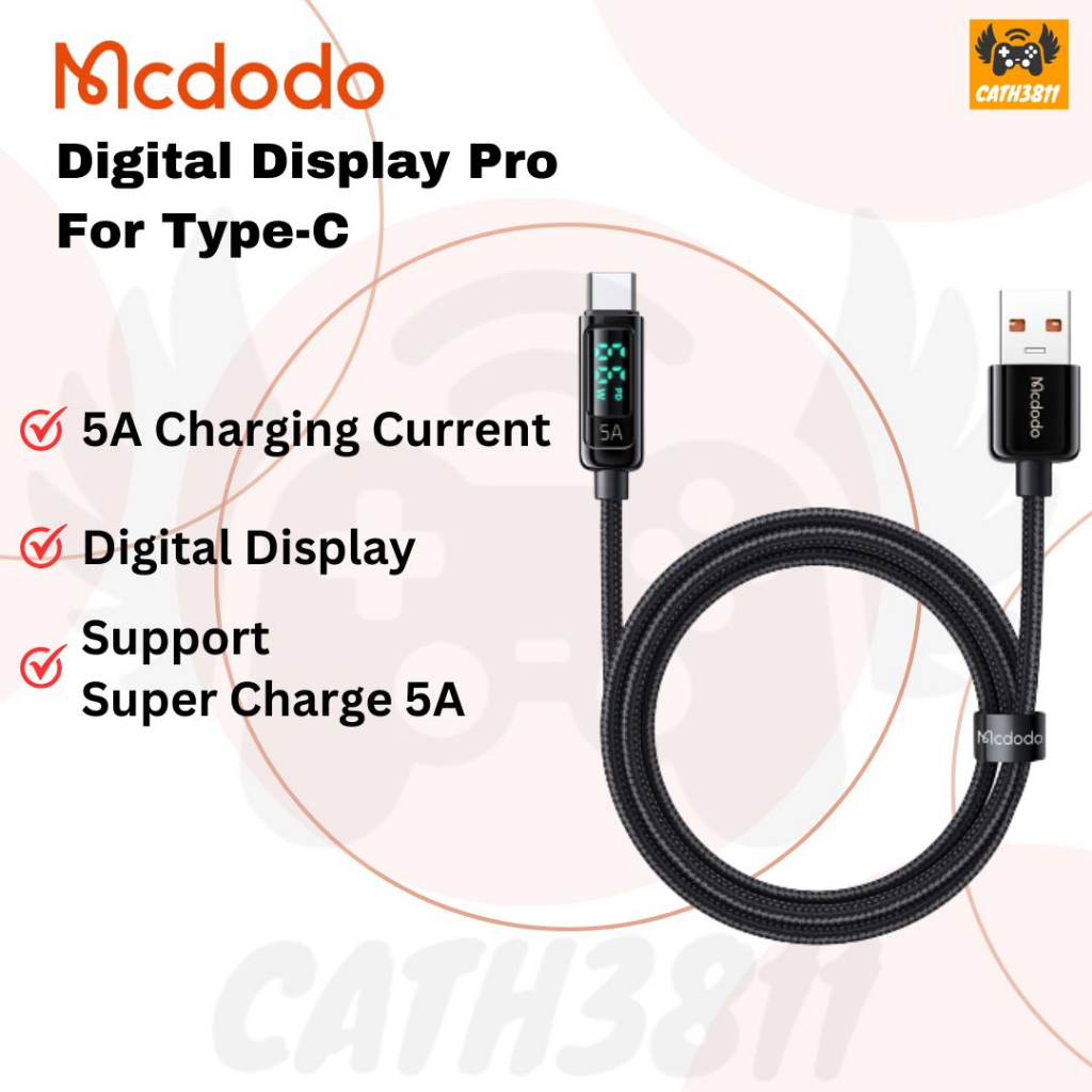 Mcdodo Sky Eye Series Type-C 5A 66W Digital Pro Supercharge QC3.0/4.0 CA 69
