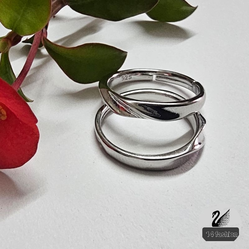 S925 SLIVER MOBIUS FASHION RING/S925 CINCIN PERAK MOBIUS/S925คู่