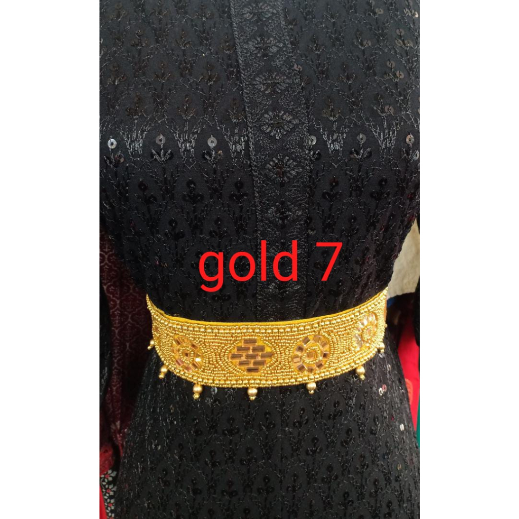 INDIAN BELT GOLDEN การออกแบบล่าสุดเข็มขัด SAREE CODE7